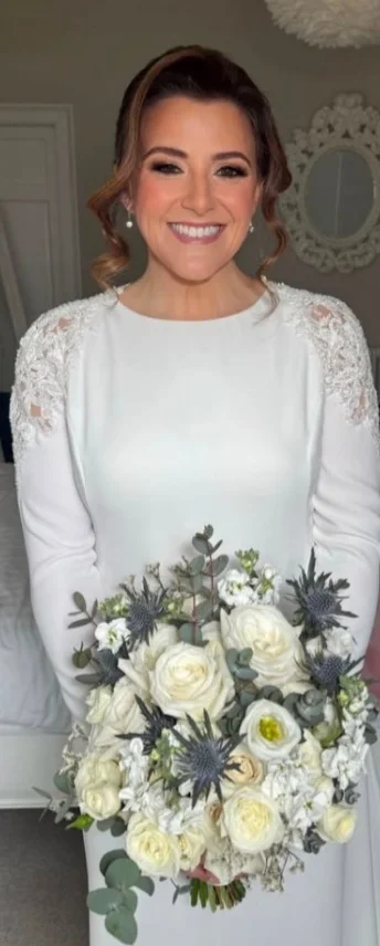 Kirsty, on her wedding day