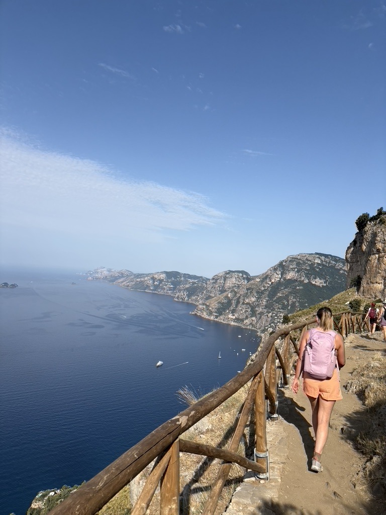 Claire walking the Path of the Gods on the Amalfi coast